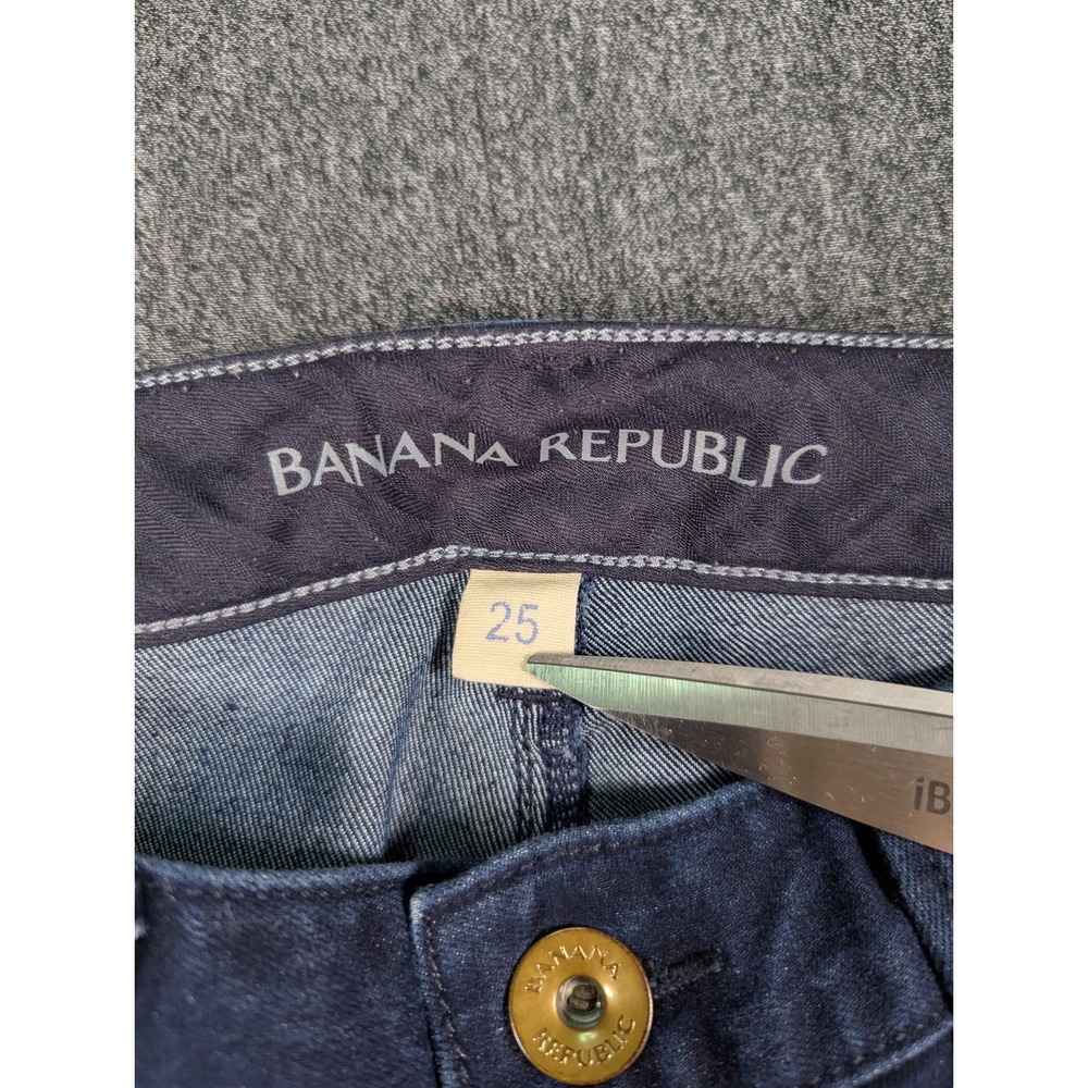 Banana Republic Womens 25 Dark Wash Flare Denim Jeans Trouser Pocket Indigo - Picture 4 of 13